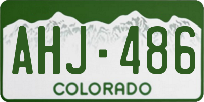 CO license plate AHJ486