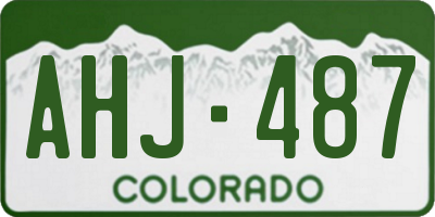 CO license plate AHJ487