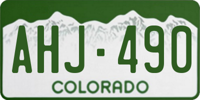 CO license plate AHJ490