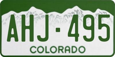 CO license plate AHJ495