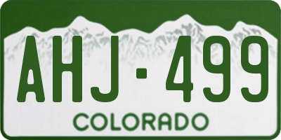 CO license plate AHJ499