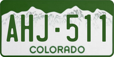 CO license plate AHJ511