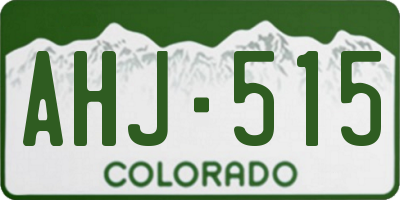 CO license plate AHJ515