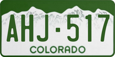 CO license plate AHJ517