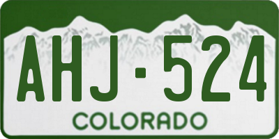 CO license plate AHJ524