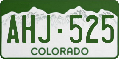 CO license plate AHJ525