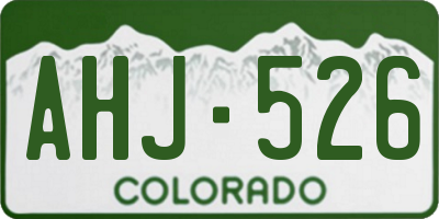 CO license plate AHJ526