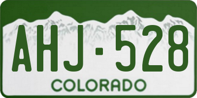 CO license plate AHJ528