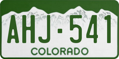 CO license plate AHJ541