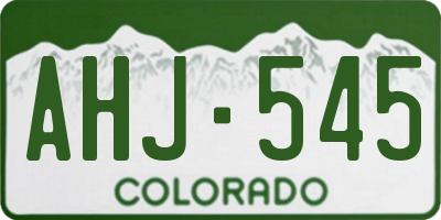 CO license plate AHJ545