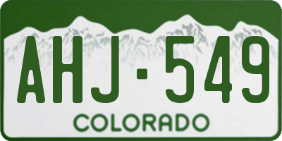 CO license plate AHJ549