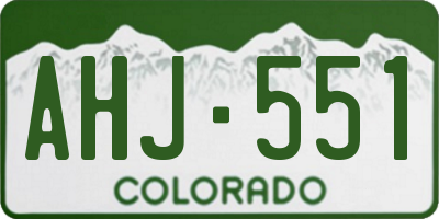 CO license plate AHJ551