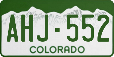 CO license plate AHJ552