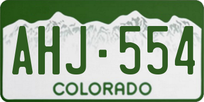 CO license plate AHJ554