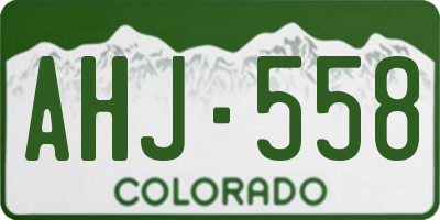 CO license plate AHJ558