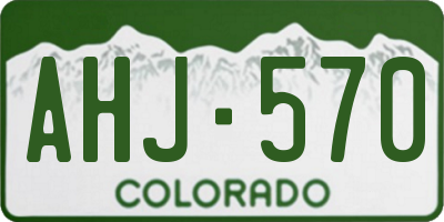 CO license plate AHJ570