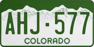 CO license plate AHJ577