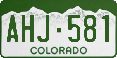 CO license plate AHJ581