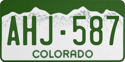 CO license plate AHJ587