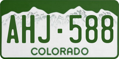 CO license plate AHJ588