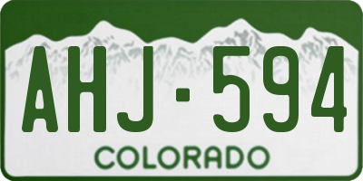 CO license plate AHJ594