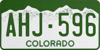 CO license plate AHJ596