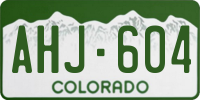CO license plate AHJ604