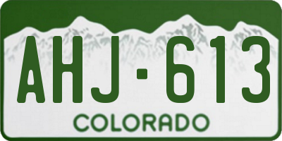 CO license plate AHJ613