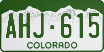 CO license plate AHJ615