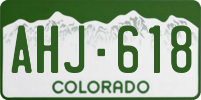 CO license plate AHJ618