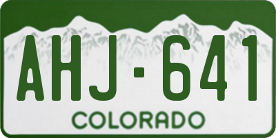 CO license plate AHJ641