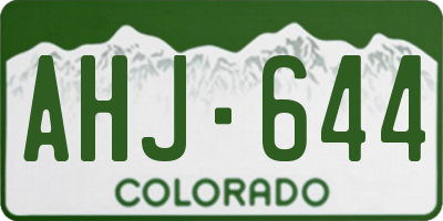 CO license plate AHJ644