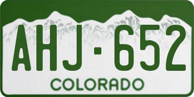 CO license plate AHJ652