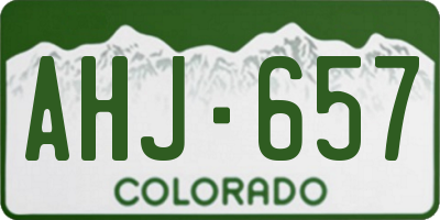 CO license plate AHJ657