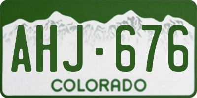 CO license plate AHJ676