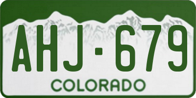 CO license plate AHJ679