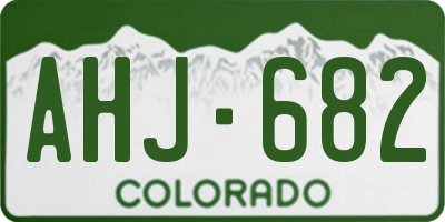 CO license plate AHJ682