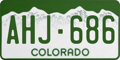 CO license plate AHJ686