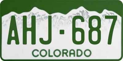 CO license plate AHJ687