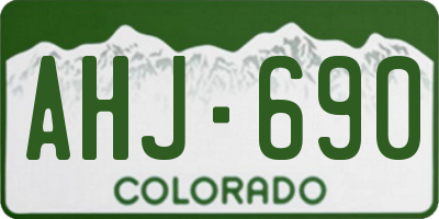 CO license plate AHJ690
