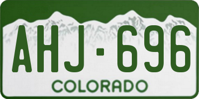 CO license plate AHJ696