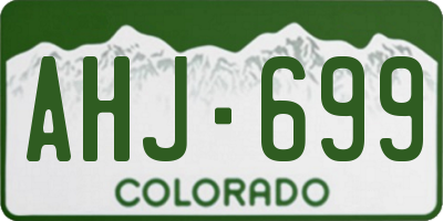 CO license plate AHJ699