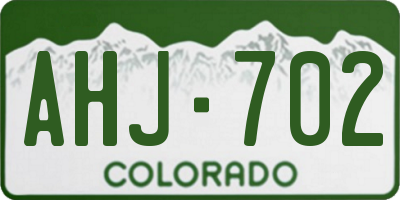 CO license plate AHJ702