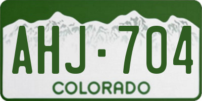 CO license plate AHJ704