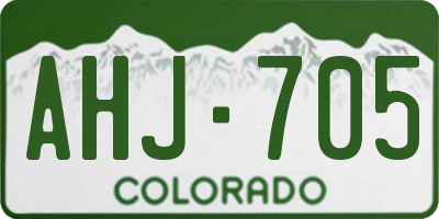 CO license plate AHJ705