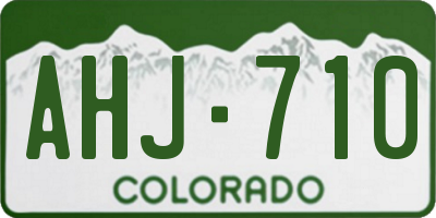 CO license plate AHJ710