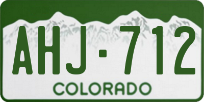CO license plate AHJ712