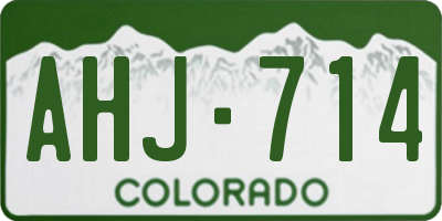 CO license plate AHJ714