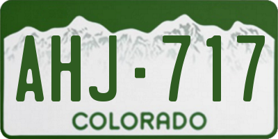 CO license plate AHJ717
