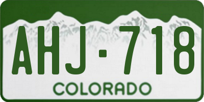 CO license plate AHJ718